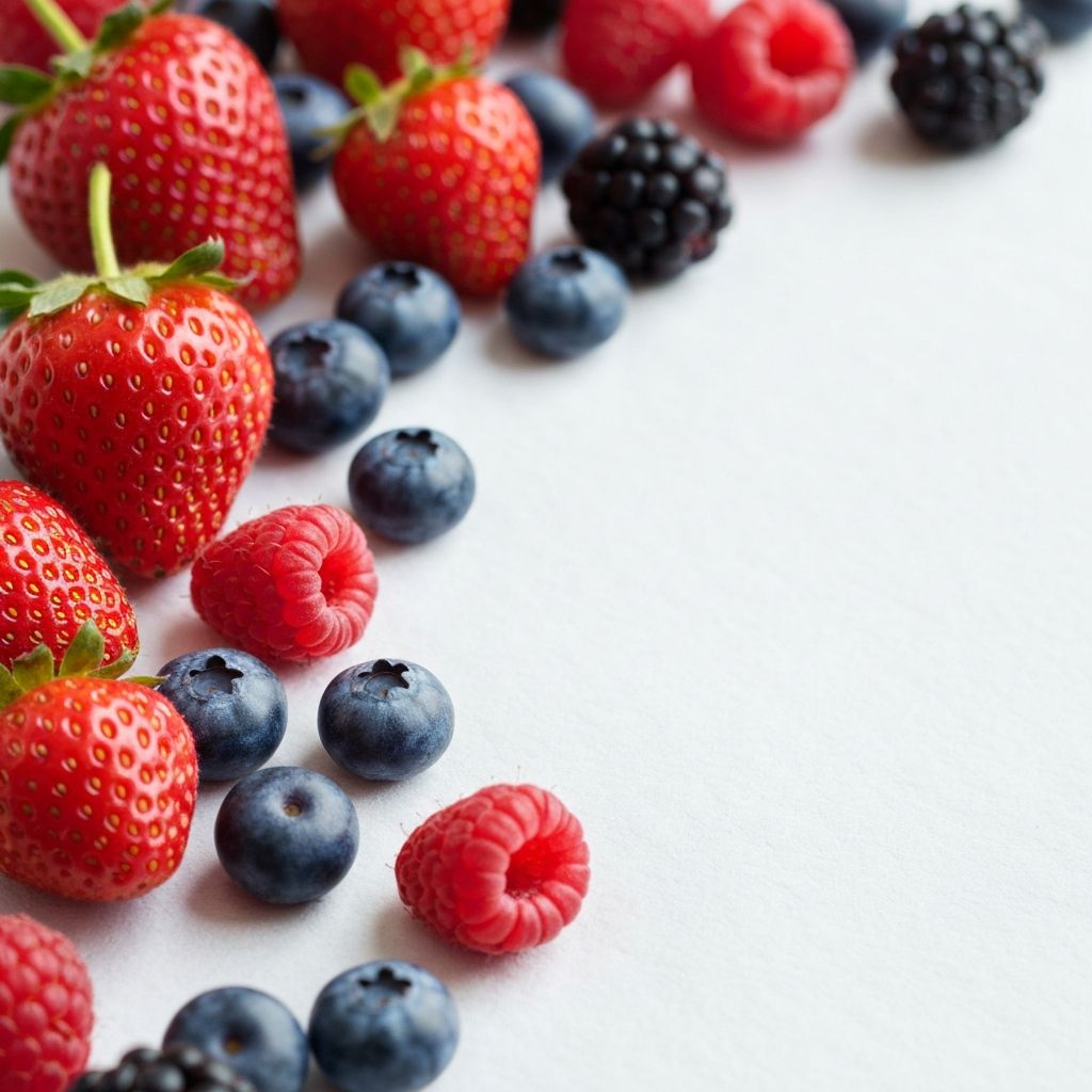 Bunte Beeren und Früchte